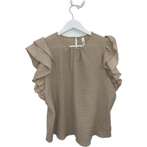 Glam Beige Textured Blouse